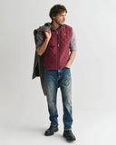 Gant Quilted Gillet Wine Red