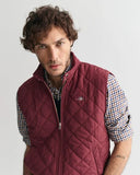 Gant Quilted Gillet Wine Red