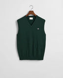 Gant V-neck Sleeveless Pullover Tartan Green