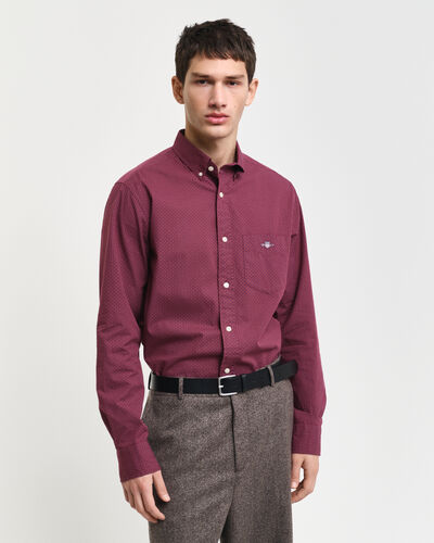 Gant Slim Micro Print Shirt Wine Red