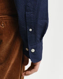 Gant Slim Micro Print Shirt Evening Blue