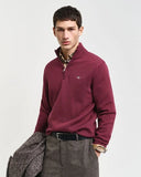 Gant Classic Cotton Half Zip Wine Red
