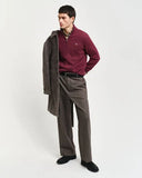Gant Classic Cotton Half Zip Wine Red