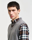 Gant V-neck Sleeveless Pullover Grey
