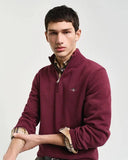 Gant Classic Cotton Half Zip Wine Red