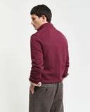 Gant Classic Cotton Half Zip Wine Red