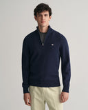 Gant Classic Cotton Half Zip Evening Blue