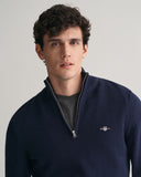Gant Classic Cotton Half Zip Evening Blue