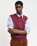 Gant V-neck Sleeveless Pullover Wine Red