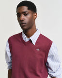Gant V-neck Sleeveless Pullover Wine Red