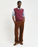 Gant V-neck Sleeveless Pullover Wine Red
