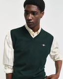 Gant V-neck Sleeveless Pullover Tartan Green