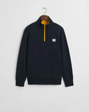 Gant Contrast Half Zip Evening Blue