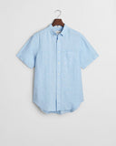 Gant Short Sleeve Linen Shirt Capri Blue