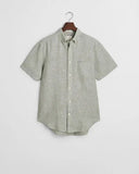 Gant Short Sleeve Linen Shirt Kalmata Green