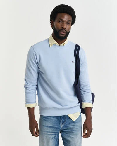 Gant Crew Neck Sweater Fresh Blue