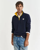 Gant Contrast Half Zip Evening Blue