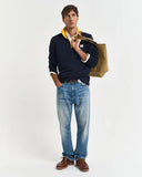 Gant Contrast Half Zip Evening Blue
