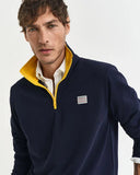 Gant Contrast Half Zip Evening Blue