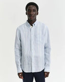 Gant Stripe Linen Shirt Capri Blue