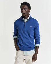 Load image into Gallery viewer, Gant Classic Cotton Half Zip Rich Blue

