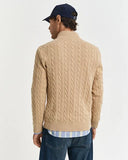 Gant Cable Half Zip Khaki Melange