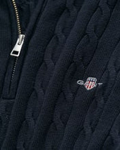 Load image into Gallery viewer, Gant Cable Half Zip Evening Blue
