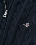 Gant Cable Half Zip Evening Blue