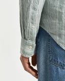 Gant Stripe Linen Shirt Kalmata Green