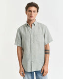 Gant Short Sleeve Linen Shirt Kalmata Green