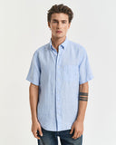 Gant Short Sleeve Linen Shirt Capri Blue