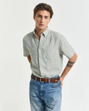 Gant Short Sleeve Linen Shirt Kalmata Green