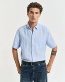 Gant Short Sleeve Linen Shirt Capri Blue