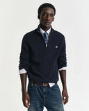 Gant Cable Half Zip Evening Blue