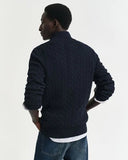 Gant Cable Half Zip Evening Blue