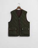 Gant Quilted Fleece Vest Green Lagoon