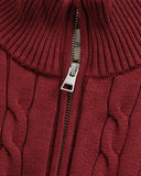 Gant Cable Knit Half zip Plumped Red