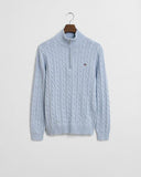 Gant Cable Half Zip Ice Blue