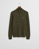 Gant Cable Half zip Green Melange