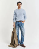 Gant Cable Crewneck Sweater Ice Blue