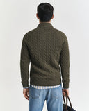 Gant Cable Half zip Green Melange