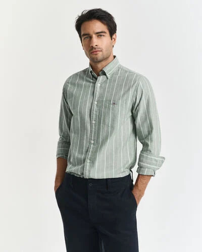 Gant Stripe Oxford Shirt Green