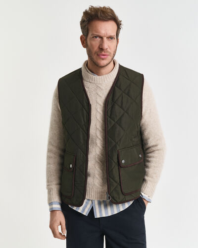 Gant Quilted Fleece Vest Green Lagoon