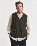 Gant Quilted Fleece Vest Green Lagoon
