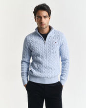 Load image into Gallery viewer, Gant Cable Half Zip Ice Blue
