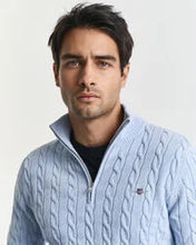 Load image into Gallery viewer, Gant Cable Half Zip Ice Blue
