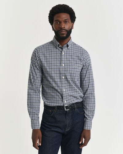 Gant Twill Gingham Shirt Naval Blue