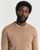 Gant Classic Cotton Crewneck Khaki Melange