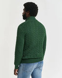 Gant Cable Half zip Tartan Green
