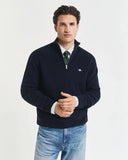 Gant Merino Cotton Blend Half zip Evening Blue